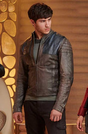 Seg-El Krypton Distressed Brown Leather Jacket